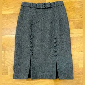 Gorgeous Marciano Grey Wool Skirt with button detail (size S)